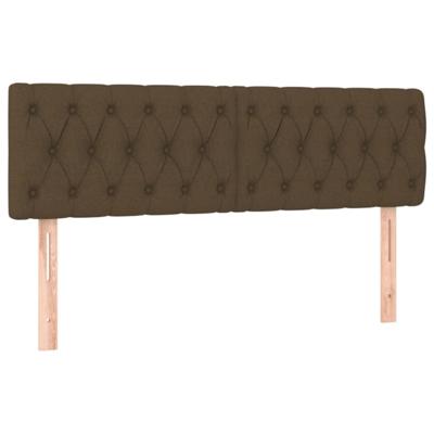 Boxspring met matras stof donkerbruin 140x200 cm