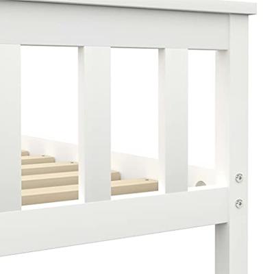 Bedframe massief grenenhout wit 140x200 cm