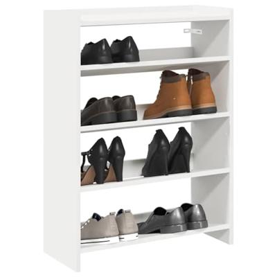 VidaXL Schoenenrek 60x25x81 cm bewerkt hout wit VidaXL Schoenenrek 60x25x81 cm bewerkt hout wit