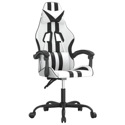 Gamestoel kunstleer wit en zwart