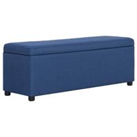 Bankje met opbergvak 116 cm polyester blauw - thumbnail