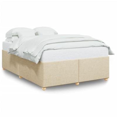 Bedframe zonder matras stof crèmekleurig 140x200 cm