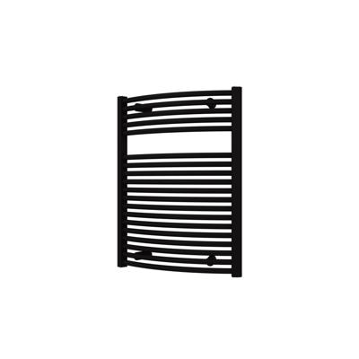 Designradiator BWS Odro Gebogen met Zijaansluiting 76,4x58,5 cm 528 Watt Mat Zwart