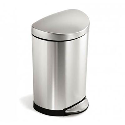 Simplehuman Afvalemmer Half Rond 10 liter (zilver)