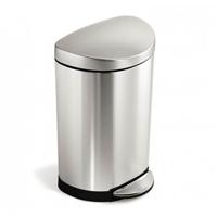 Simplehuman Afvalemmer Half Rond 10 liter (zilver) - thumbnail
