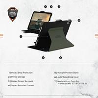 Urban Armor Gear Scout Folio Back cover Zwart, Olijf Tabletcover - thumbnail