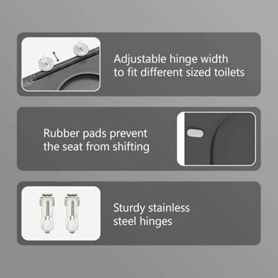 VidaXL Toiletzitting antraciet 47 x 36 x 3,4 cm duroplast VidaXL Toiletzitting antraciet 47 x 36 x 3,4 cm duroplast