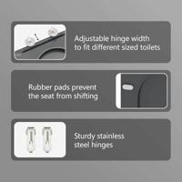 VidaXL Toiletzitting antraciet 47 x 36 x 3,4 cm duroplast - thumbnail