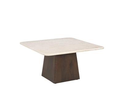 Sohome Vierkante Salontafel 'Margred' Marmer en mangohout, 75 x 75cm