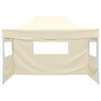 Partytent met 3 zijwanden inklapbaar 3x4 m staal crme - thumbnail