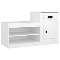 Schoenenkast 100x42x60 cm bewerkt hout wit - thumbnail