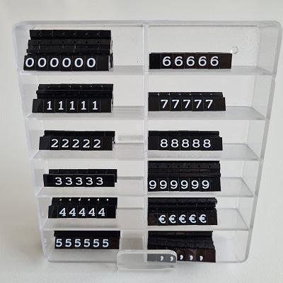 Prijscassette Vitrine 6mm zwart/wit Prijscassette Vitrine 6mm zwart/wit