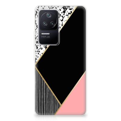 Xiaomi Poco F4 | TPU Hoesje | Zwart Roze Vormen Xiaomi Poco F4 | TPU Hoesje | Zwart Roze Vormen