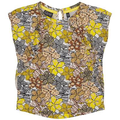 Quapi Meisjes t-shirt - Megan - AOP zand animal bloemen