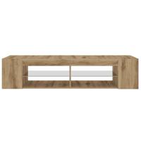 Tv-meubel met LED 135x39x30 cm bewerkt hout artisanaal eiken - thumbnail
