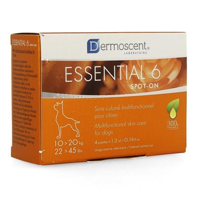 Dermoscent Essential 6 Spot-On hond 10 - 20 kg 4 pipetten