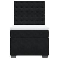 Boxspring met matras fluweel zwart 140x190 cm - thumbnail