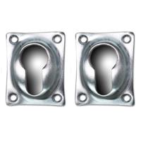 De Oude Deurklink Cilinderrozet - Rechthoekig mat nikkel - thumbnail