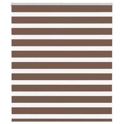 VidaXL Zebra rolgordijn 130x100 cm stofbreedte 125,9cm polyester bruin VidaXL Zebra rolgordijn 130x100 cm stofbreedte 125,9cm polyester bruin