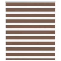 VidaXL Zebra rolgordijn 130x100 cm stofbreedte 125,9cm polyester bruin - thumbnail
