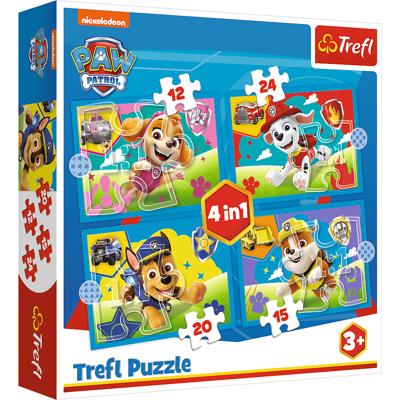Oku Paw patrol 4 in 1 puzzel 12-15-20 en 24 stukjes