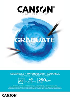 Aquarelpapier canson graduate 20vel 250gr a5 wit | 5 stuks