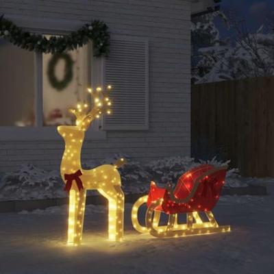 VidaXL Kerstdecoratie rendier en slee 100 led's warmwit VidaXL Kerstdecoratie rendier en slee 100 led's warmwit