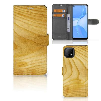 OPPO A73 5G | Book Style Case | Licht Hout OPPO A73 5G | Book Style Case | Licht Hout