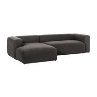 Kave Home Loungebank 'Blok' Links 300cm, kleur Donkergrijs - thumbnail