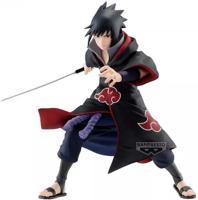 Naruto Shippuden Vibration Stars Figure - Uchiha Sasuke (Akatsuki Outfit) - thumbnail