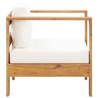 Tuinstoel met kussen massief acaciahout crme - thumbnail