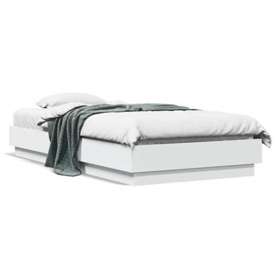 Bedframe met LED-verlichting wit 90x190 cm