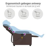 Massagestoel verstelbaar elektrisch kunstleer bruin - thumbnail