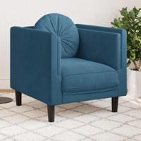 Fauteuil met kussen fluweel blauw - thumbnail