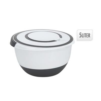 Mengkom met deksel 5L Wit Zwart