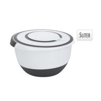 Mengkom met deksel 5L Wit Zwart - thumbnail