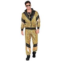 Disco Trainingspak 80&apos;s Reflecterend Goud Unisex - thumbnail