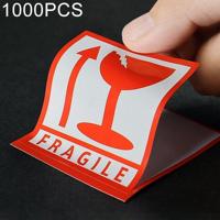 1000 stuks zelfklevende Engels Sticker fragiele waarschuwingsetiket grootte: 5.5x5.5cm - thumbnail