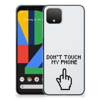 Google Pixel 4 Silicone-hoesje Finger Don't Touch My Phone - thumbnail