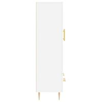 Hoge kast 69,5x31x115 cm bewerkt hout wit - thumbnail