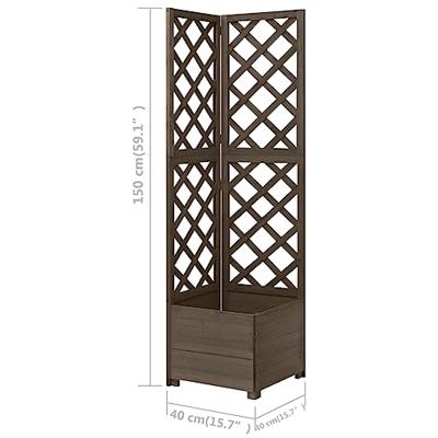 Latwerkplantenbak hoekmodel 40x40x150 cm vurenhout grijs