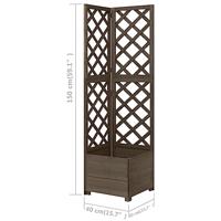 Latwerkplantenbak hoekmodel 40x40x150 cm vurenhout grijs - thumbnail