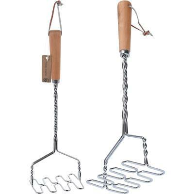 Excellent Houseware aardappelstamper 34 cm hout/rvs