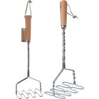 Excellent Houseware aardappelstamper 34 cm hout/rvs - thumbnail