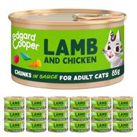 Edgard & Cooper lam en kip kat natvoer blikjes 18 x 85gr - thumbnail
