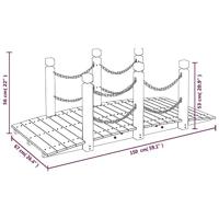 VidaXL Tuinbrug met kettingrails 150x67x56 cm massief vurenhout - thumbnail