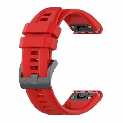 By Qubix - Siliconen sportbandje - Rood - Compatible met Garmin Descent G2 - Compatible Garmin bandje - Bandbreedte: 22mm