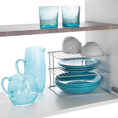 Metaltex space line bordenrek 2 etages 25x25x19 cm zilver