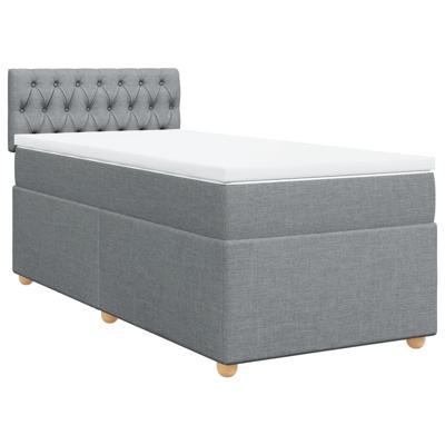 Boxspring met matras stof lichtgrijs 90x190 cm