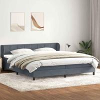 Boxspring met matrassen fluweel donkergrijs 180x210 cm - thumbnail